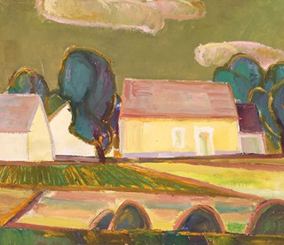 Karel Valter (1909 - 2006) - Krajina s domy