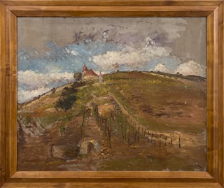 František Jiroudek (1914 - 1991) - Liběchov (Vinice s kostelem)