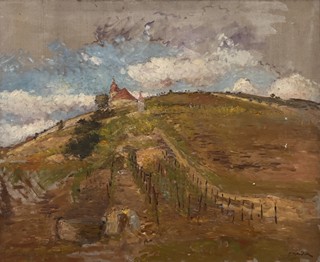 František Jiroudek (1914 - 1991) - Liběchov (Vinice s kostelem)