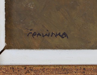Zdeněk Červinka (1928 - 2016) - Krajina s červenou postavou