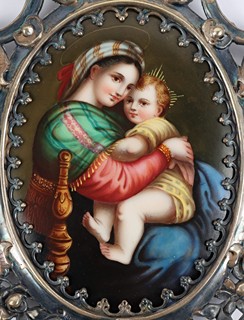 Nástěnná madonka ve stříbrném rámečku