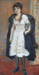 Karel Špillar (1871 - 1939) - Dívka v krajkových šatech a kožichu