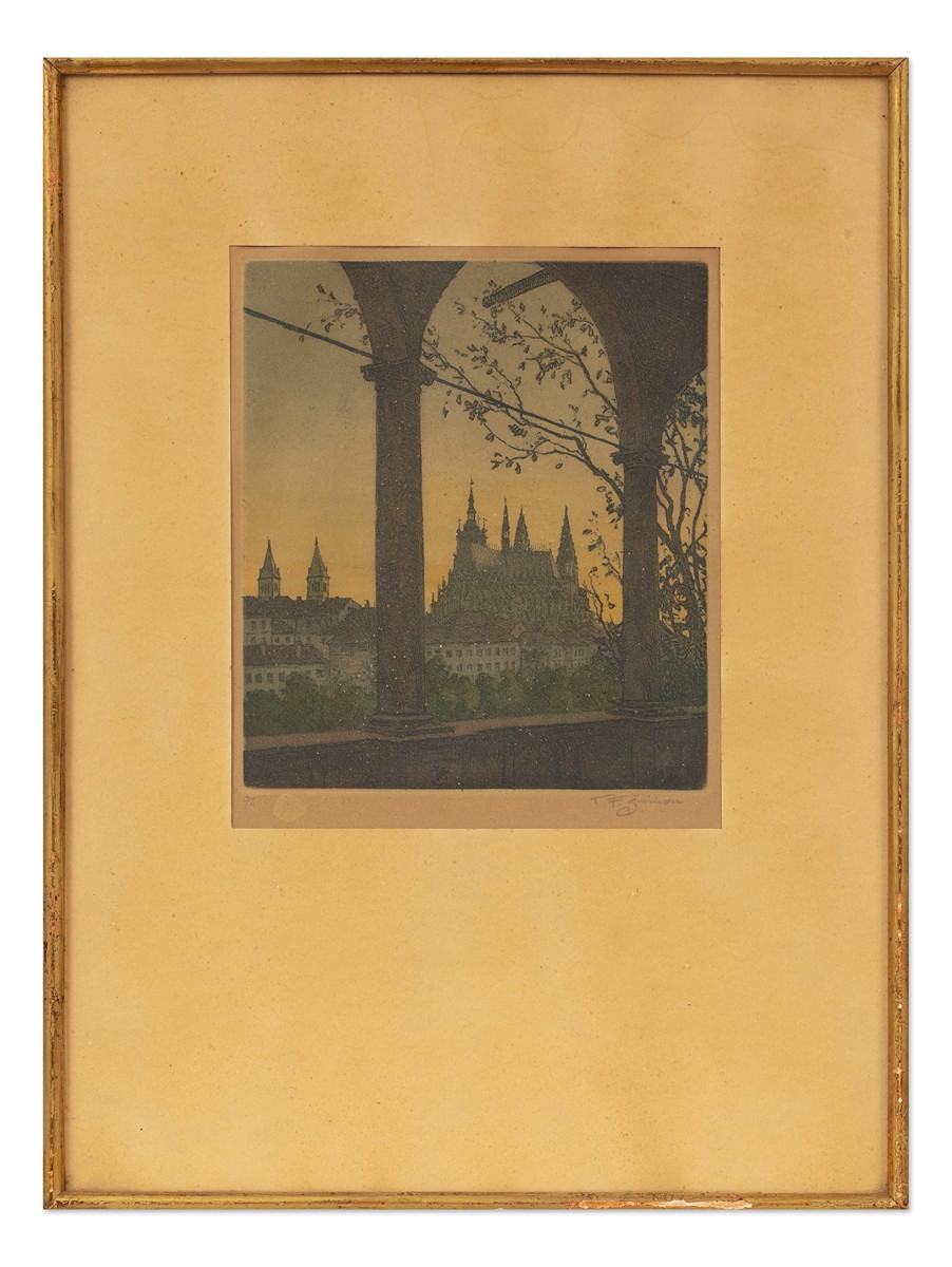 František Tavík Šimon (1877 - 1942) - Hradčany z Belvederu