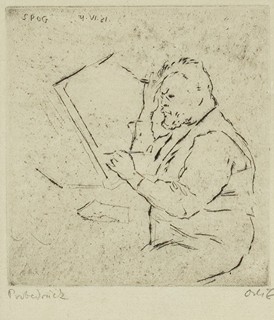Emil Orlik (1870 - 1932) - Malíř Max Slevogt v ateliéru