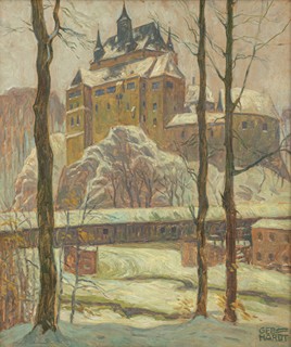 Gustav Gebhardt (1868 - 1926) - Hrad Kriebstein v Sasku