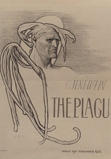 Felix Jenewein (1857 - 1905) - The Plague - původní plakát k albu barevných litografií Mor