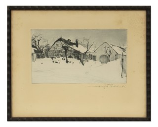 Max Pollak (1886 - 1970) - Statky pod sněhem