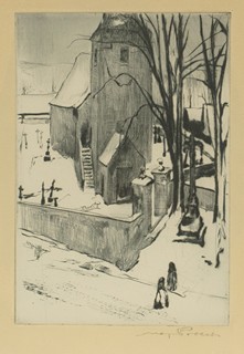 Max Pollak (1886 - 1970) - V zimě u kostelíka