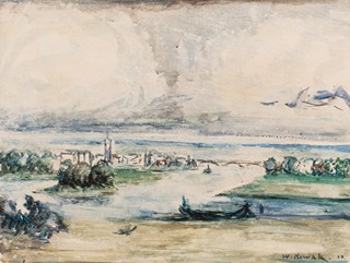 Willi Nowak (1886 - 1977) - Krajina s městem