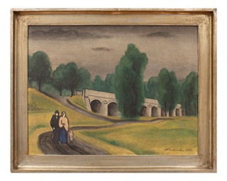 Oldřich Kerhart (1895 - 1947) - Krajina s mostem