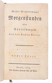 MORGENSTUNDEN ODER VORLESUNGEN ÜBER DAS DASEYN GOTTES. ERSTER THEIL - 1ST EDITION