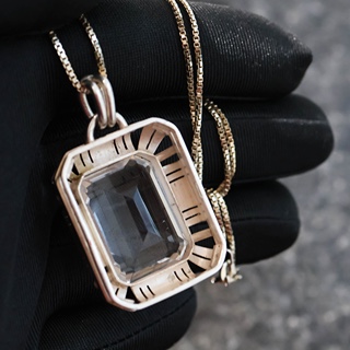 Art Deco stříbrný přívěsek s křišťálem
