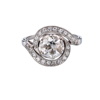 Art deco zlatý prsten s diamanty 1,22 ct