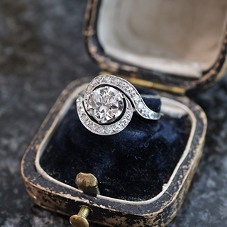 Art deco zlatý prsten s diamanty 1,22 ct