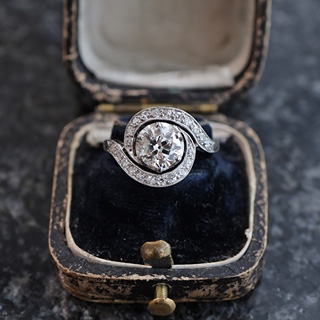 Art deco zlatý prsten s diamanty 1,22 ct