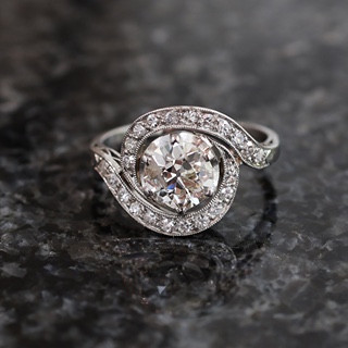 Art deco zlatý prsten s diamanty 1,22 ct