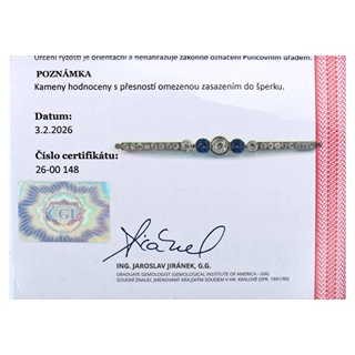 Art deco zlatá brož s brilianty 1,80 ct