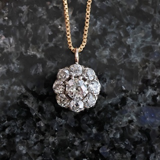 Starožitný zlatý přívěsek s brilianty 1,38 ct