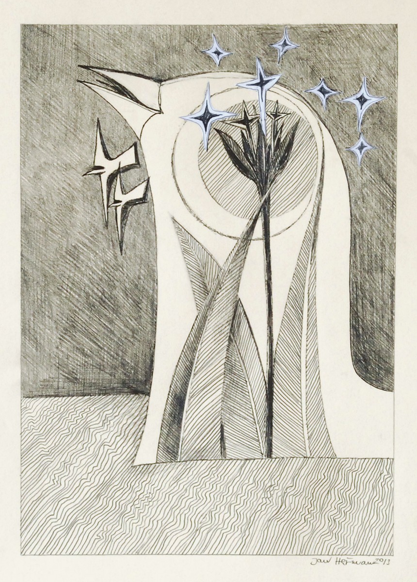 Jan Heřman (1955) - Hvězdná noc- koláž