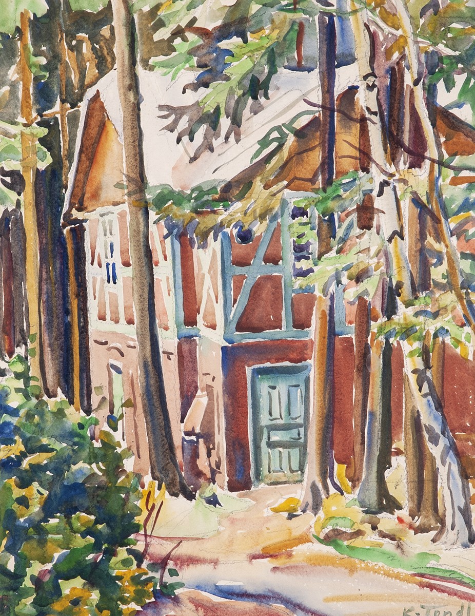 Karel Tondl (1893 - 1980) - Hrázděný dům v lese