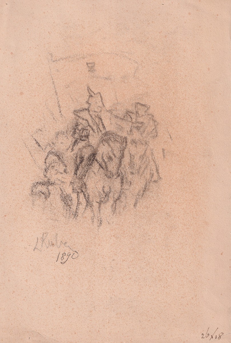 Ludvík Kuba (1863 - 1956) - Jiří z Poděbrad (návrh na transparent)