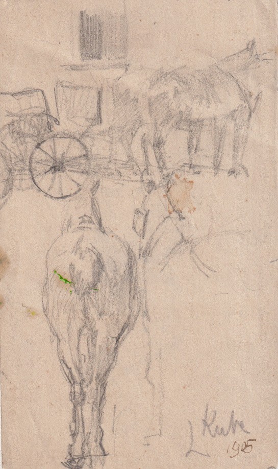 Ludvík Kuba (1863 - 1956) - Povoz a studie koní