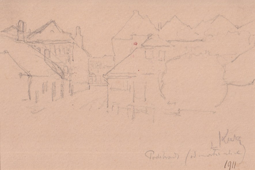 Ludvík Kuba (1863 - 1956) - Poděbrady (od Mostní ulice)