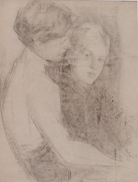 Ludvík Kuba (1863 - 1956) - Chlapec matce na klíně