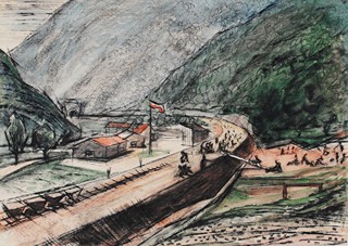 A. Václav Mašek (1893 - 1973) - Trať před tunelem Vranduk