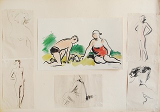 Bohumil Ullrych (1893 - 1948) - Figury (konvolut 8 skic)