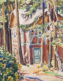 Karel Tondl (1893 - 1980) - Hrázděný dům v lese