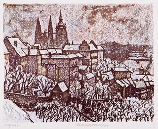 Karel Oberthor (1921 - 1996) - Praha v zimě