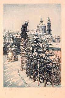 Václav Souček (1887 - 1941) - Pohled na kostel sv. Mikuláše