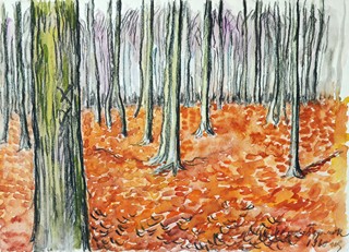 Ljudmila Davidovna Kuzněcovová-Burljuk (1885 - 1968) - V lese