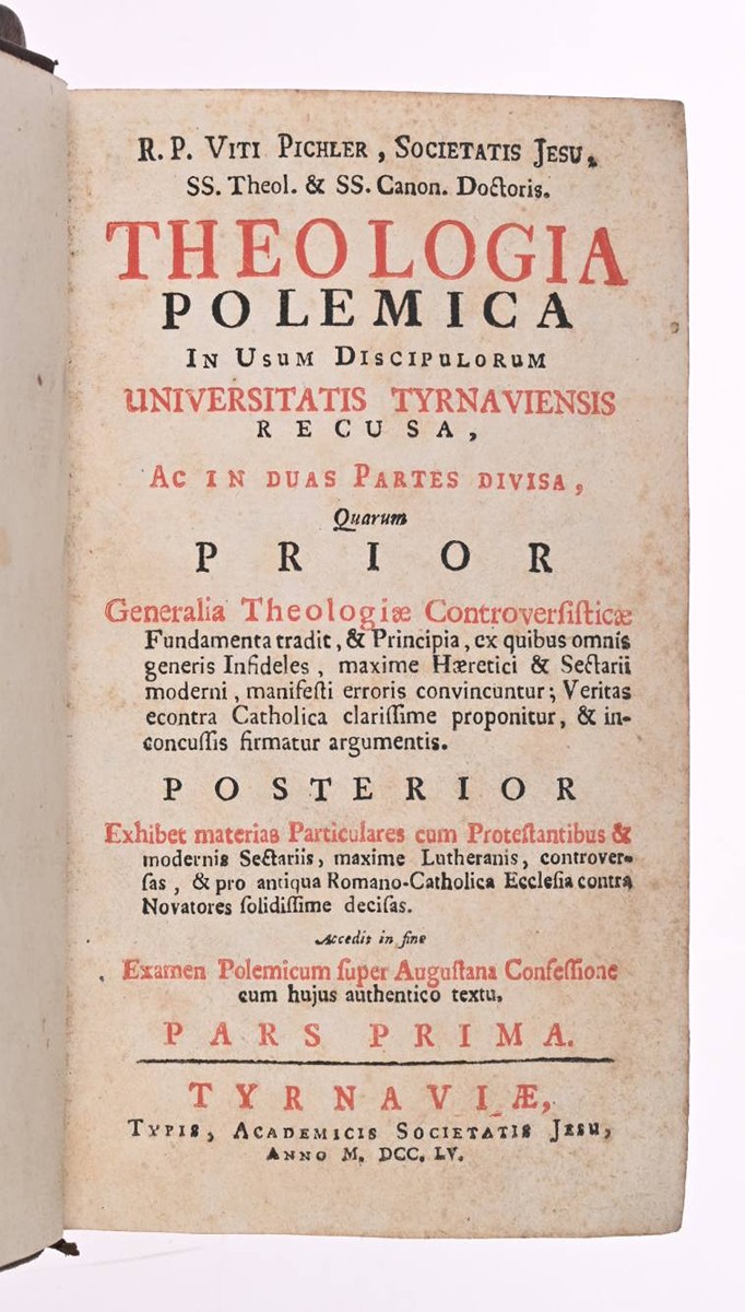 R. P. VITI PICHLER (..) THEOLOGIA POLEMICA - PARS PRIMA A PARS SECUNDA