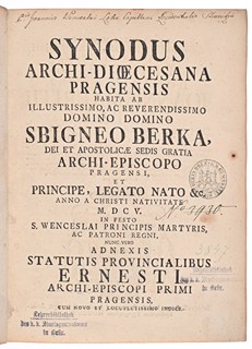 SYNODUS ARCHI-DIOECESANA PRAGENSIS HABITA AB ILLUSTRISSIMO, AC REVERENDISSIMO DOMINO DOMINO SBIGNEO BERKA