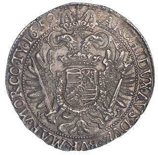 1 tolar Ferdinand III. 1659 K.B., posmrtní ražba