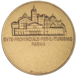 Italská pamětní medaile - Parma, Ag 800