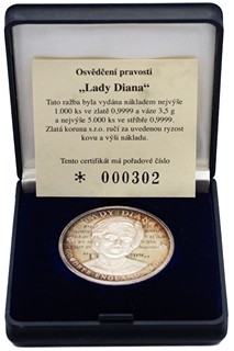 Stříbrná medaile Lady Diana, 1997