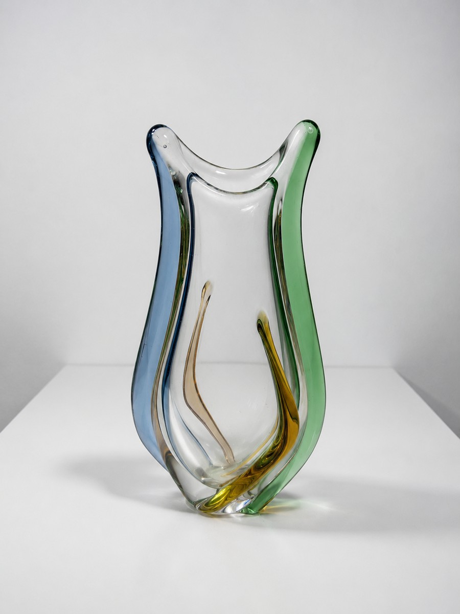 Zemek František - Hutní váza s nálepy- série Rhapsody, 28 cm