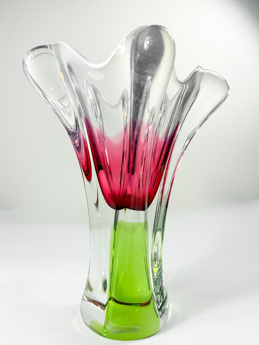 Hospodka Josef - Skleněná váza florálních tvarů, 25 cm