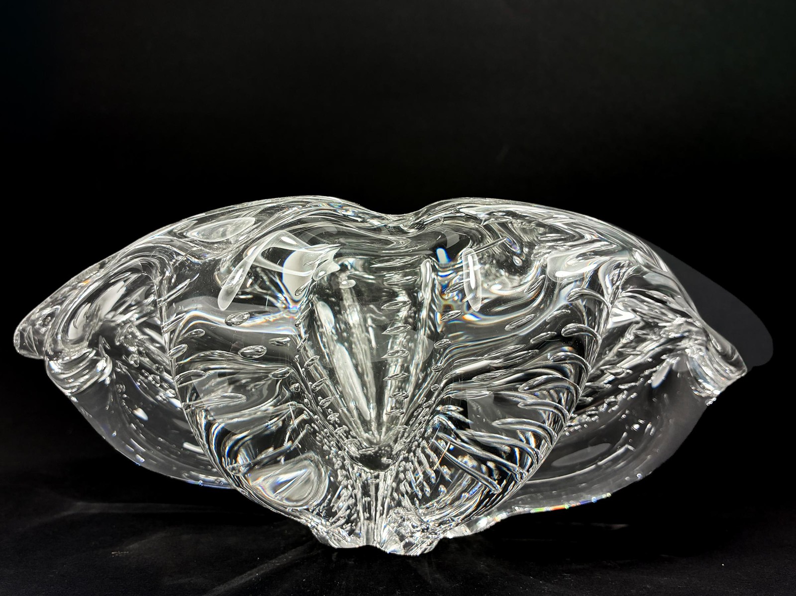 Gabrhel Jan - Masivní popelník z čirého skla. průměr 25 cm