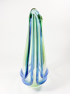 Zemek František - Modro-zelená hutní váza, 27 cm
