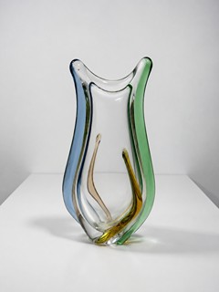 Zemek František - Hutní váza s nálepy- série Rhapsody, 28 cm