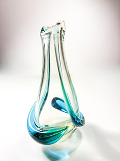 Zemek František - Hutní váza- Železnobrodské sklo, výška 20 cm