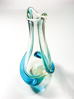 Zemek František - Hutní váza- Železnobrodské sklo, výška 20 cm