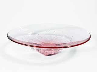 Klinger Miloslav - Skleněná miska - rosalínová s drobením, průměr 22,5 cm