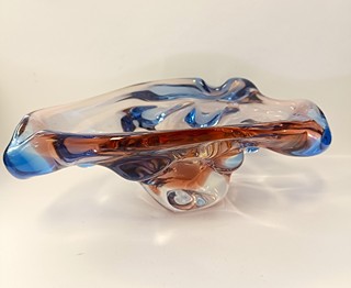 Zemek Karel - Popelník z hutního skla, šířka 21 cm