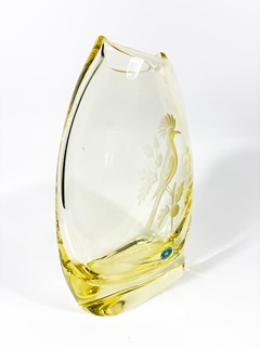 Klinger Miloslav - Váza s rytinou dudka, 21 cm