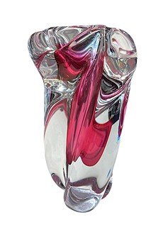 Hospodka Josef - Růžová hutní váza, 24 cm